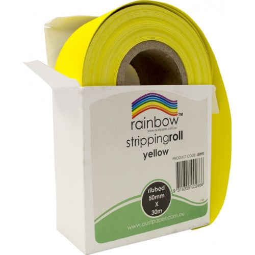 Rainbow Stripping Roll Ribbed 50mm X 30m Yellow