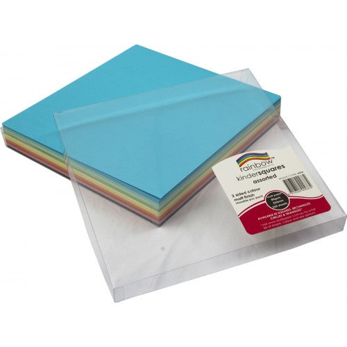 Rainbow Premium Matt Paper Kinder Squares 80GSM Double Sided 254mm 360 Sheets Assorted