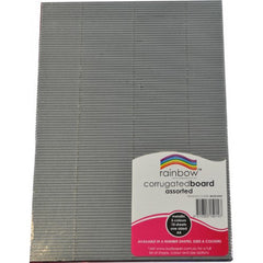 Rainbow Metallic Corrugated Board A4 10 Sheets Assorted