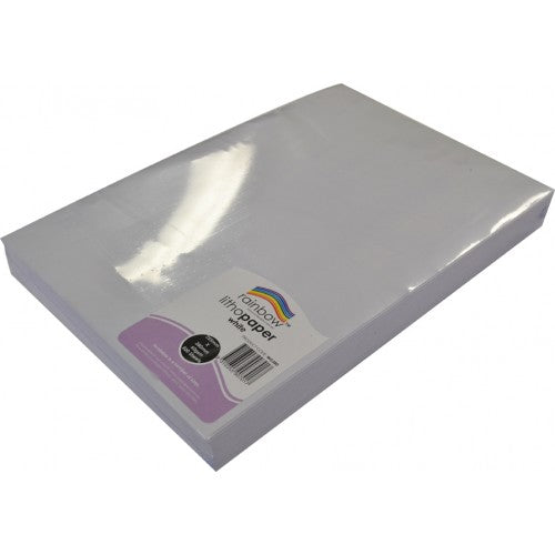 Rainbow MG Litho 60GSM 380mm X 255mm 500 Sheets White.