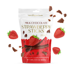 Milk Chocolate Covered Dried Strawberry Sticks 100g * 12 Pack