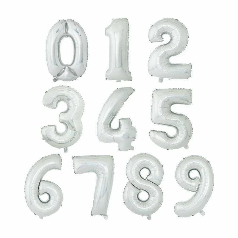 Party Makers - Silver Number 9 Foil Balloons - 66 cm