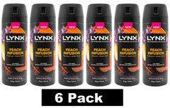Lynx Peach Infusion Deodorant Body Spray 93g/ 150ml * 6 Pack