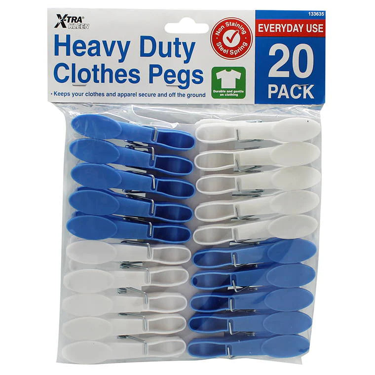 Xtra Kleen Clothes Pegs Heavy Duty 20 Pack