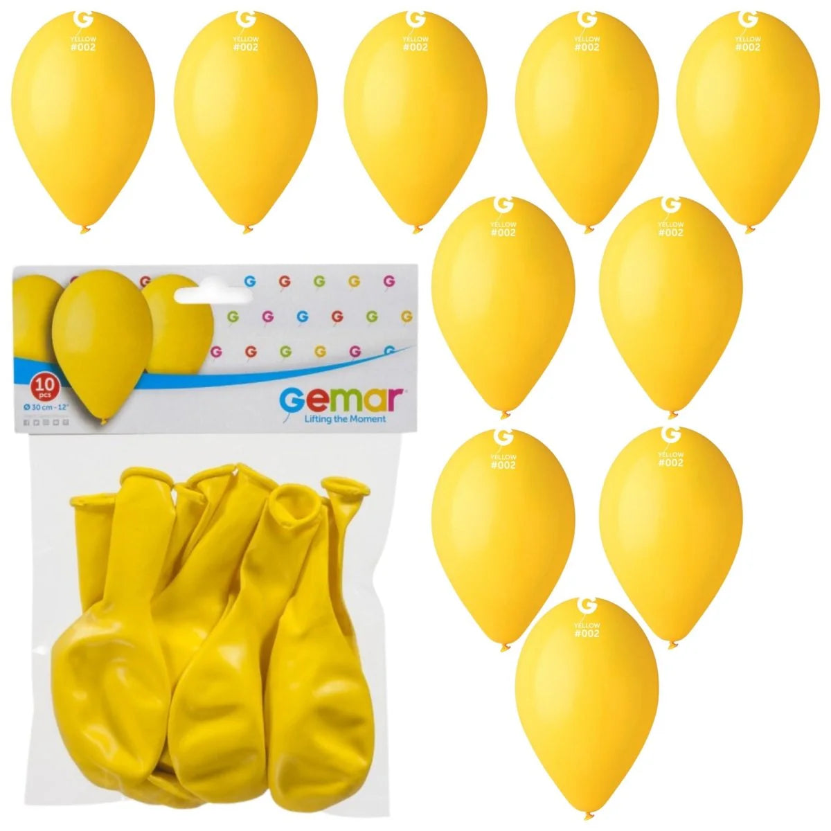 Unique Party - Balloons Yellow Lemon 12'' 30.4cm 10pk