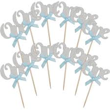Party Makers - One Birthday Cupcake Picks Silver 10pc