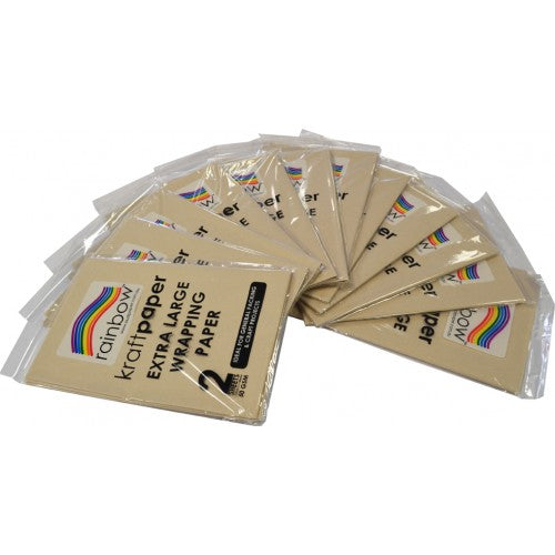 Rainbow Kraft Sheets 50GSM 760mm X 1140mm (1 Unit Equals 12 X 2 Sheet Packs)