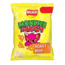 Walkers Monster Munch Roast Beef Grab Bag 72g*18 Pack