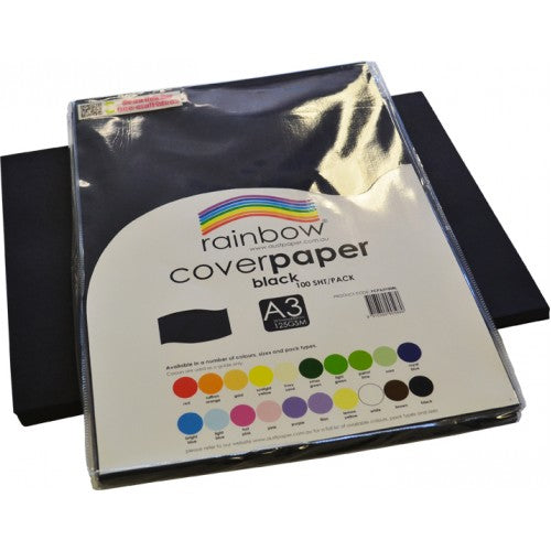 Rainbow A3 Cover Paper Black 100 Sheets