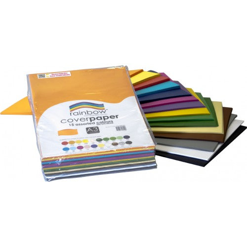 Rainbow A3 Cover Paper 15 Colour 500 Sheets