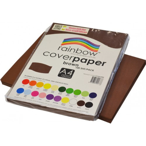 Rainbow A4 Cover Paper Brown 100 Sheets
