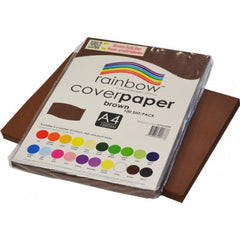 Rainbow A4 Cover Paper Brown 100 Sheets