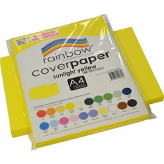Rainbow A4 Cover Paper Sunlight Yellow 100 Sheets