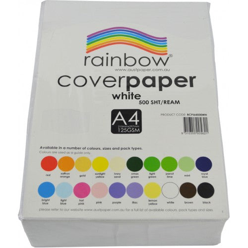 Rainbow A4 Cover Paper White 500 Sheets
