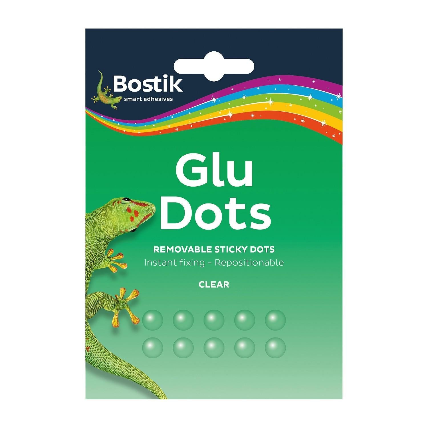 Bostik Removable Sticky Glue Dots Clear 64 Pack