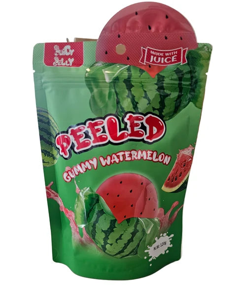 JUICY JELLY PEELED GUMMY WATERMELON 120 G X 12
