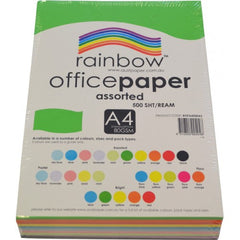 Rainbow Office Paper A4 75gsm 500 Sheets Assorted