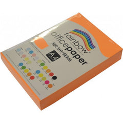 Rainbow Office Paper A4 75gsm 500 Sheets Fluro Orange