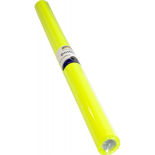 Rainbow Fluro Poster Rolls 85GSM Single Sided 760mm X 10m Fluro Yellow.