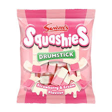 Swizzels Drumstick Squashies Bag Original Raspberry Milk Flavour 140g * 12 Pack