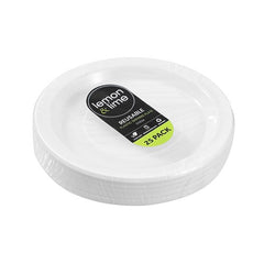 Bundle Lemon & lime - REUSABLE PLASTIC SERVING PLATE 22.5CM 12 x 25PK