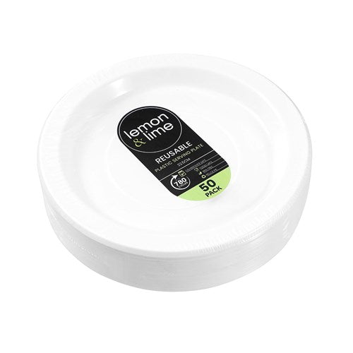 Bundle Lemon & lime - REUSABLE PLASTIC SERVING PLATE 22.5CM VALUE 6 x 50PK