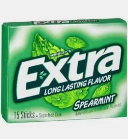 Wrigley's - Extra - Spearmint Chewing Gum 15 Sticks x 10 Pack
