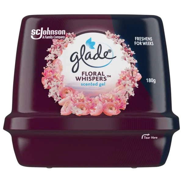 GLADE 180g AIR FRESHENER SCENTED GEL FLORAL WHISPERS