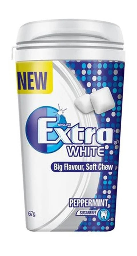 Wrigley's - Extra - Peppermint Chewing Gum Bottle 67g x 6 Pack