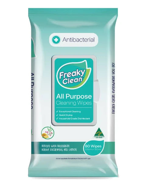 Freaky Clean Antibacterial Wet Wipes 80pcs