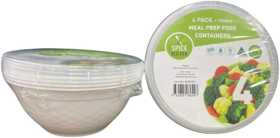 Spice Kitchen - Australian Made - Plastic Noodle Bowl 1050ML 4 Pack