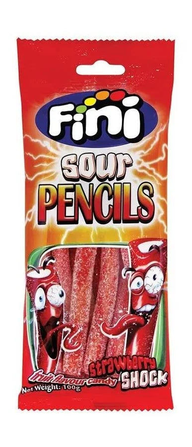 STRWBRRY SOUR PENCILS 100G*16