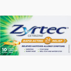 Zyrtec Relief 10 Liquid Capsules