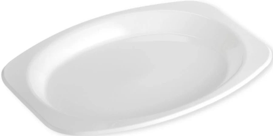Festive - Premium Plastic Oval Plate Large White 245 x 330mm