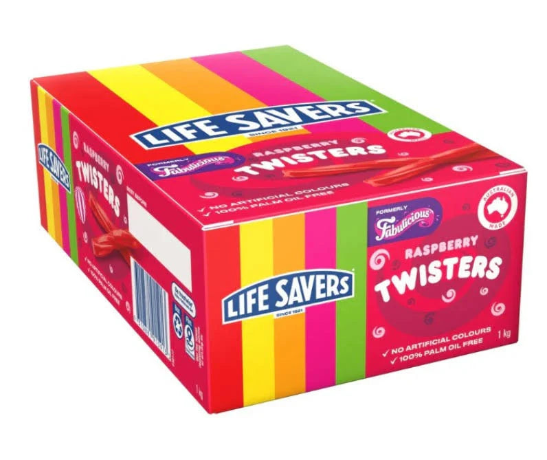 LIFESAVERS RASPBERRY TWISTERS 1kg PACK