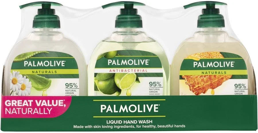 PALMOLIVE PK3 x 250mL LIQUID HANDWASH PUMP ASSORTED