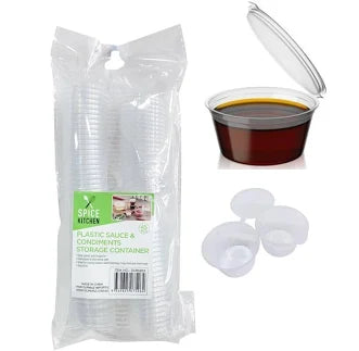 45PK Plastic Sauce & Condiments Storage Container W/Hinged Lid 25ML