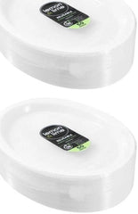 Lemon & Lime - REUSABLE PLASTIC OVAL PLATE 31X24.5CM VALUE 50PK