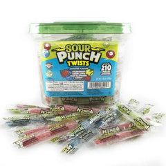 Sour Punch Candy Twist Straws Tub 210 Pieces
