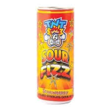 TNT Sour Fizz Strawberry Soda Can 250ml * 24 Pack