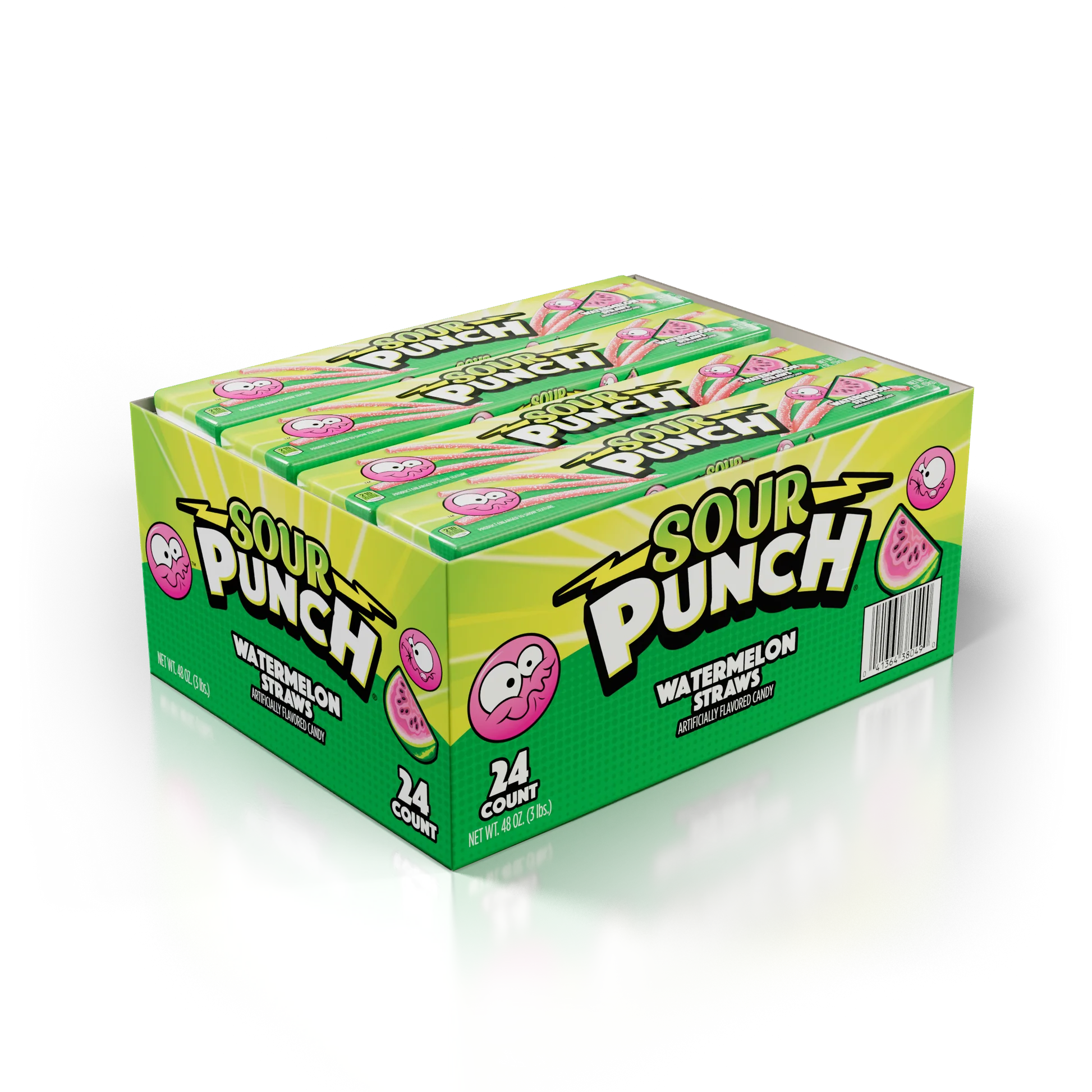 Sour Punch Candy Straws - Watermelon 57g * 24 Pack