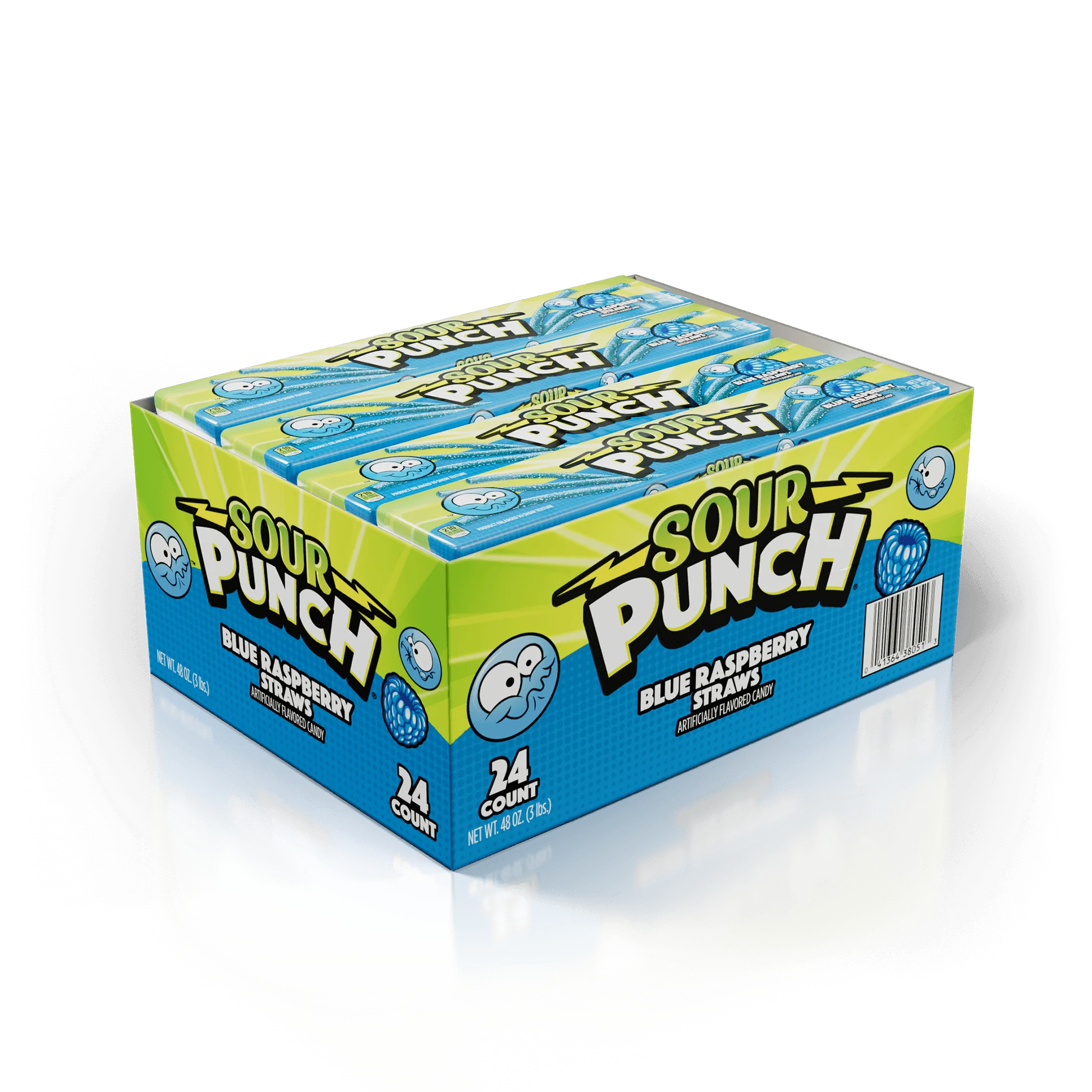 Sour Punch Candy Straws - Blue Raspberry 57g * 24 Pack