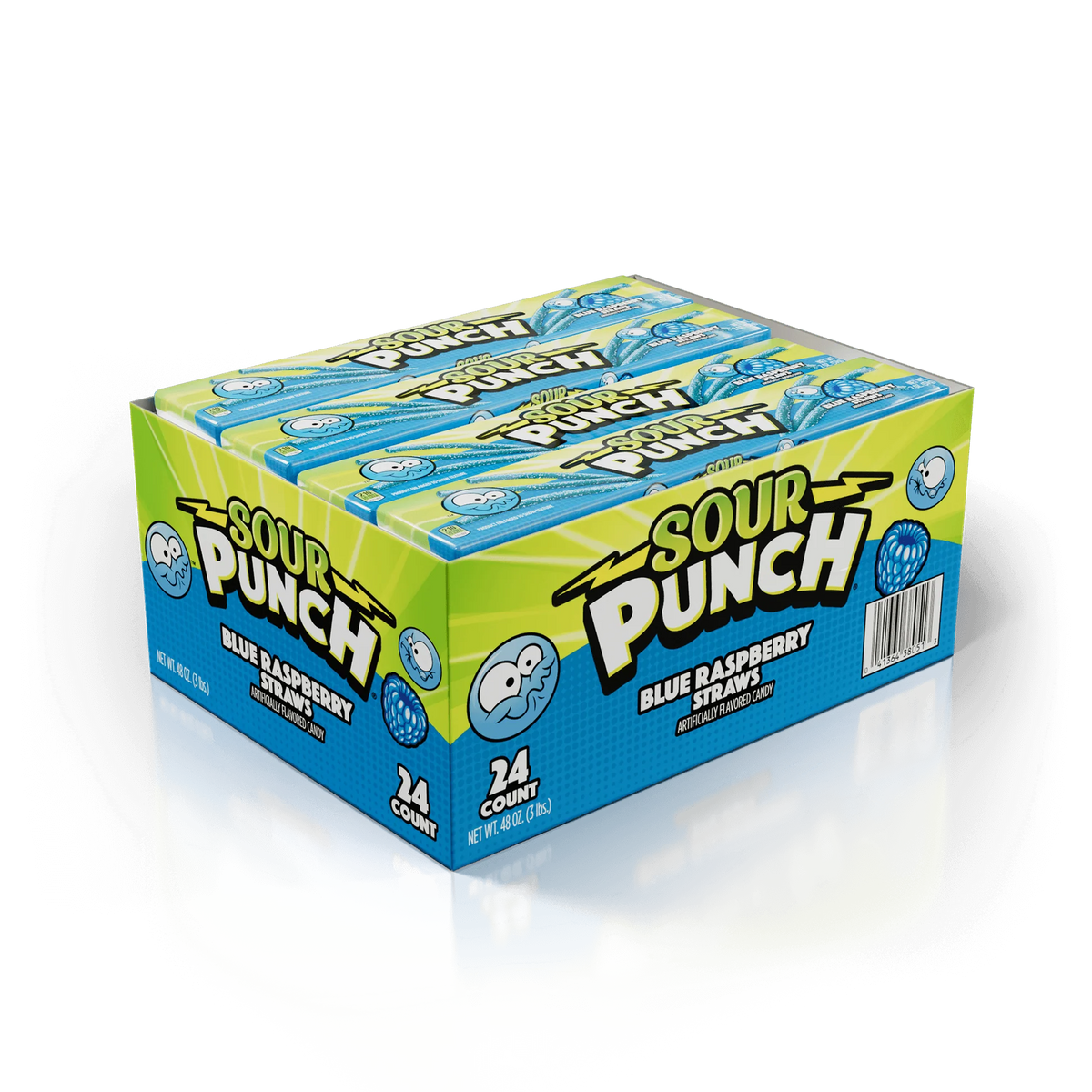 Sour Punch Candy Straws - Blue Raspberry 57g * 24 Pack
