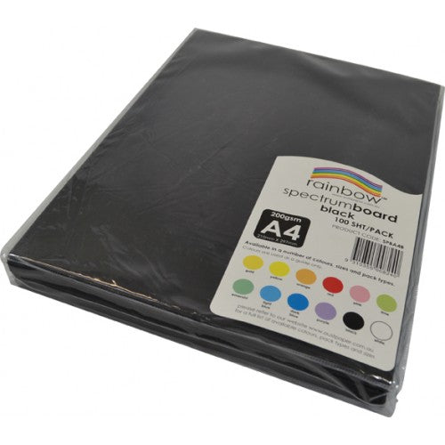 Rainbow Spectrum Board 220gsm A4 100 Sheets Black