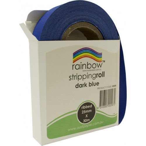 Rainbow Stripping Roll Ribbed 25mm X 30m Dark Blue