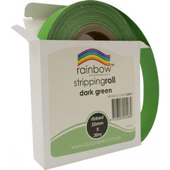 Rainbow Stripping Roll Ribbed 25mm X 30m Dark Green