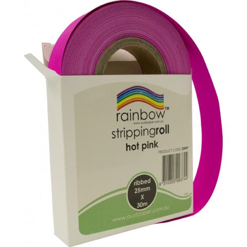 Rainbow Stripping Roll Ribbed 25mm X 30m Hot Pink