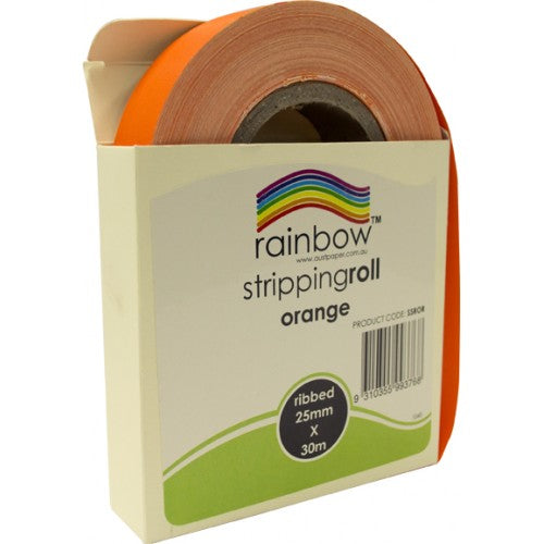 Rainbow Stripping Roll Ribbed 25mm X 30m Orange