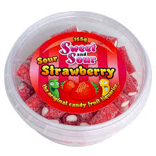 Sweet N Sour Tub - Jelly Strawberry 165g
