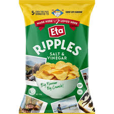 Eta Ripple Cut Salt & Vinegar Chips 150g * 12 Pack